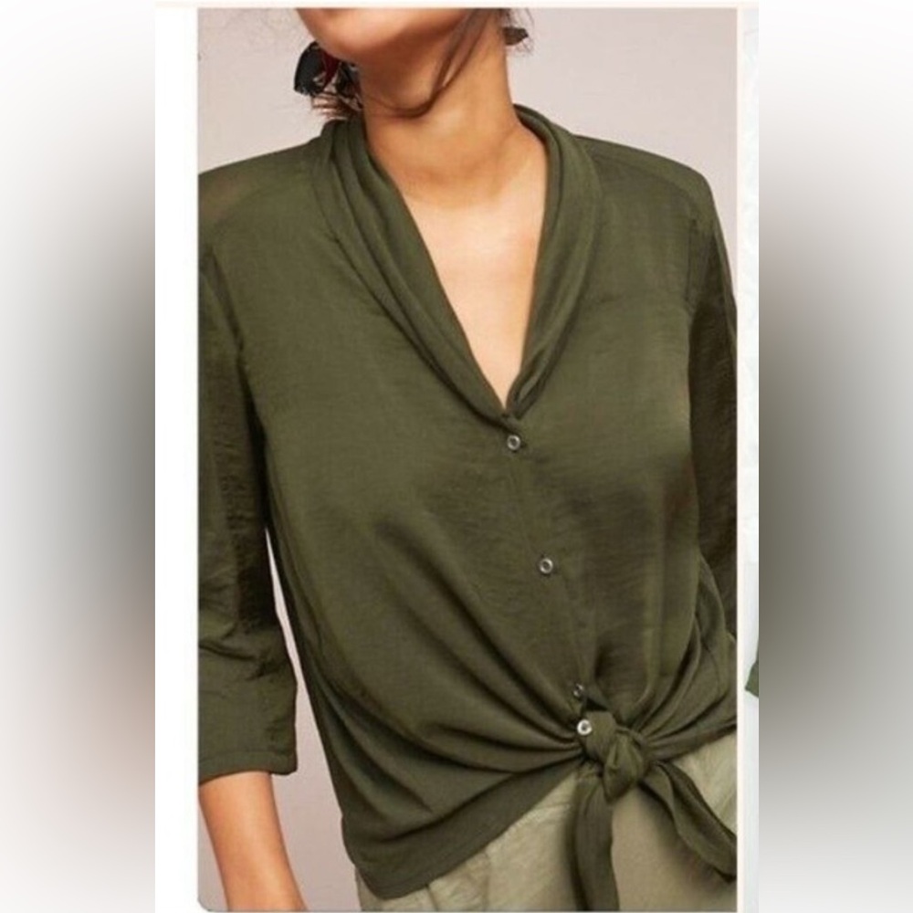 Anthropologie Saturday Sunday Olivia Olive Blouse